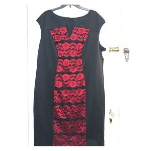 Black and red party dress women’s 20. Plus size